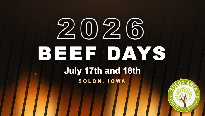 Solon Beef Days 2026, July 17th and 18th, Solon, Iowa